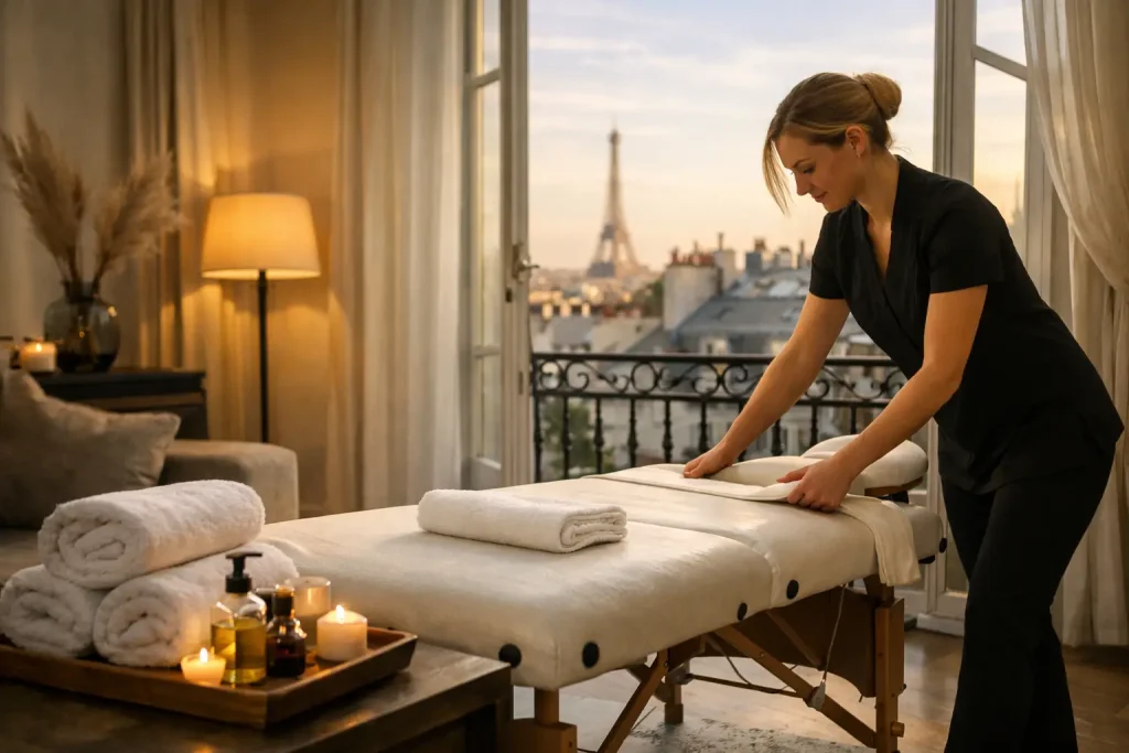 Discrétion pour un massage à domicile à Paris