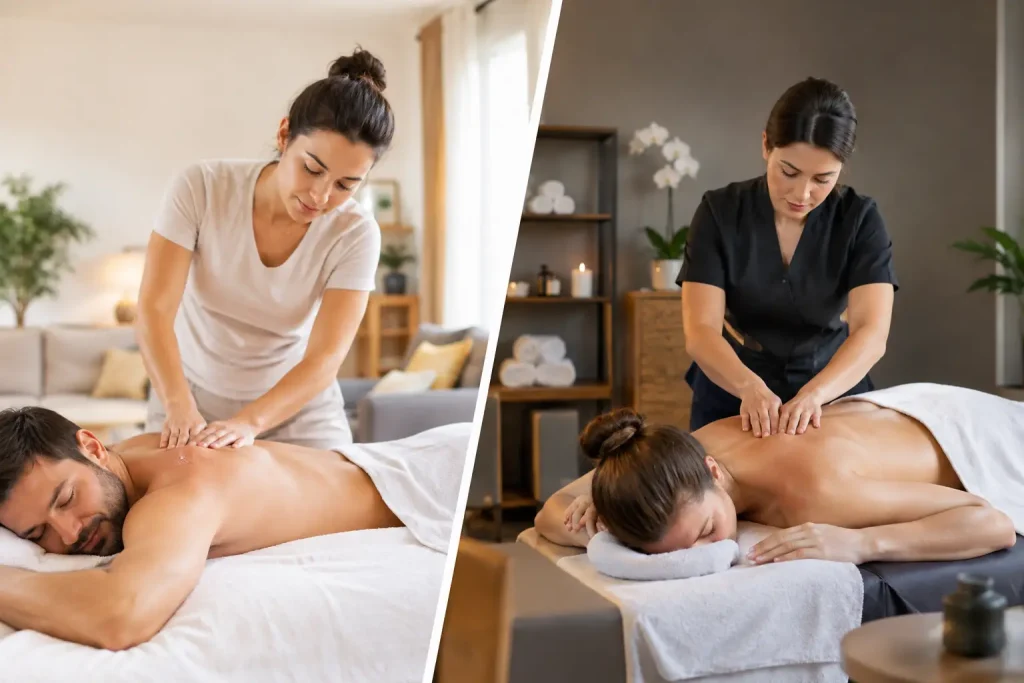 Massage à domicile versus institut : que choisir ?